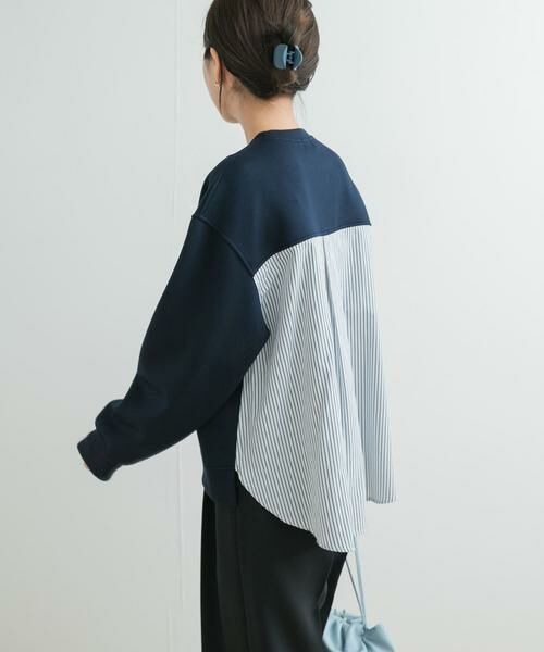 URBAN RESEARCH DOORS / アーバンリサーチ ドアーズ その他トップス | ダンボール布帛切替プルオーバー | 詳細10