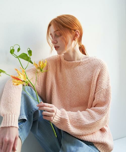 URBAN RESEARCH DOORS / アーバンリサーチ ドアーズ ニット・セーター | コットンスラブKNIT(ピンク)