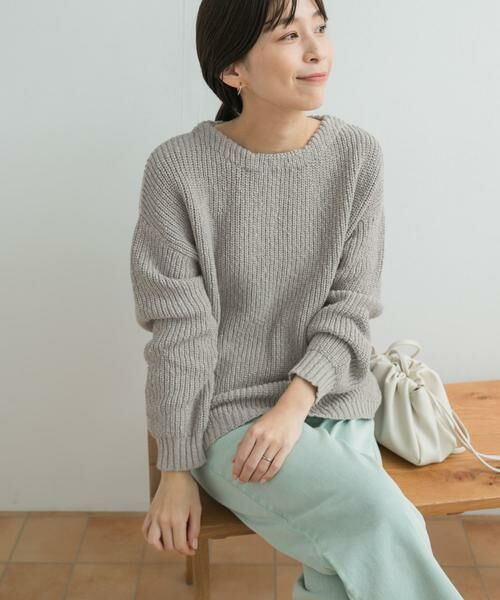 URBAN RESEARCH DOORS / アーバンリサーチ ドアーズ ニット・セーター | コットンスラブKNIT(グレー)