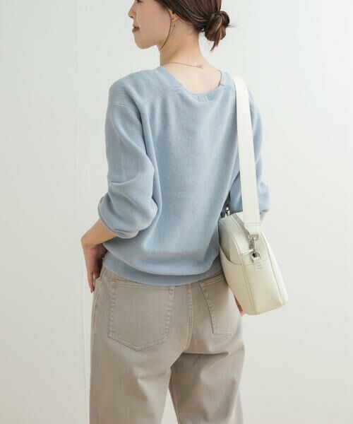 URBAN RESEARCH DOORS / アーバンリサーチ ドアーズ ニット・セーター | コットン畦Vネックニット | 詳細1