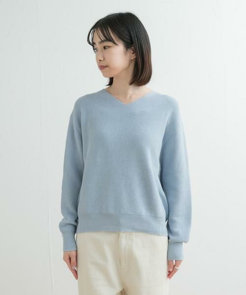 URBAN RESEARCH DOORS / アーバンリサーチ ドアーズ ニット・セーター | コットン畦Vネックニット | 詳細10