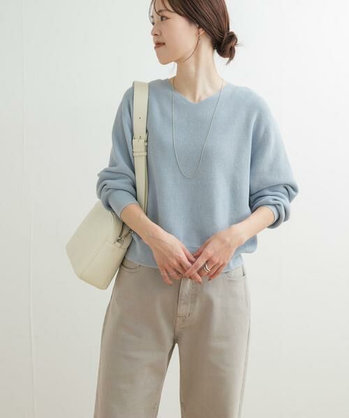 URBAN RESEARCH DOORS / アーバンリサーチ ドアーズ ニット・セーター | コットン畦Vネックニット | 詳細2