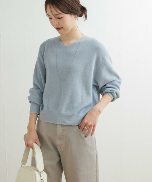 URBAN RESEARCH DOORS / アーバンリサーチ ドアーズ ニット・セーター | コットン畦Vネックニット | 詳細3