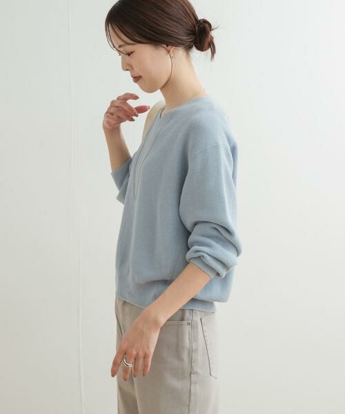 URBAN RESEARCH DOORS / アーバンリサーチ ドアーズ ニット・セーター | コットン畦Vネックニット | 詳細4