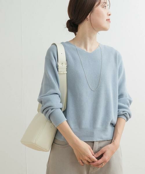 URBAN RESEARCH DOORS / アーバンリサーチ ドアーズ ニット・セーター | コットン畦Vネックニット | 詳細7