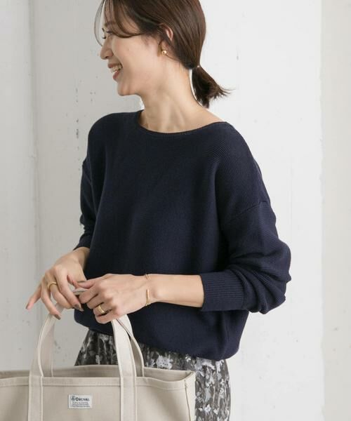 URBAN RESEARCH DOORS / アーバンリサーチ ドアーズ ニット・セーター | コットンボートネックガーターKNIT | 詳細16