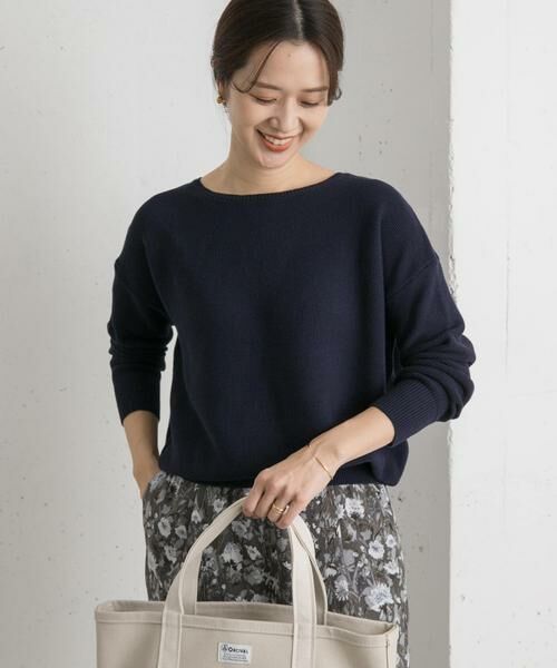 URBAN RESEARCH DOORS / アーバンリサーチ ドアーズ ニット・セーター | コットンボートネックガーターKNIT | 詳細17