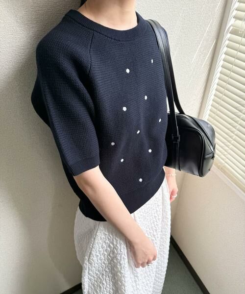 URBAN RESEARCH DOORS / アーバンリサーチ ドアーズ ニット・セーター | ラメドット刺繍ニット | 詳細3