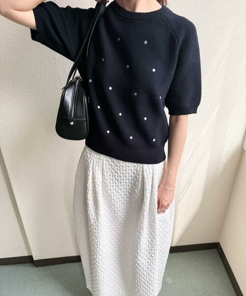 URBAN RESEARCH DOORS / アーバンリサーチ ドアーズ ニット・セーター | ラメドット刺繍ニット | 詳細4