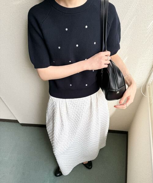 URBAN RESEARCH DOORS / アーバンリサーチ ドアーズ ニット・セーター | ラメドット刺繍ニット | 詳細5