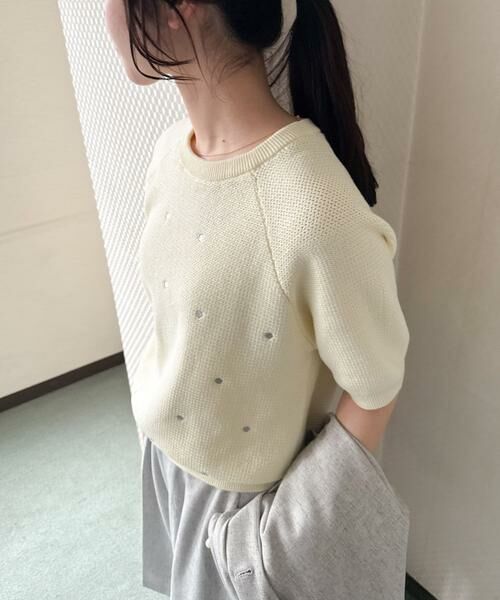 URBAN RESEARCH DOORS / アーバンリサーチ ドアーズ ニット・セーター | ラメドット刺繍ニット | 詳細10