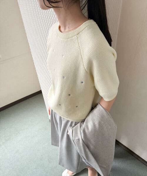 URBAN RESEARCH DOORS / アーバンリサーチ ドアーズ ニット・セーター | ラメドット刺繍ニット | 詳細14