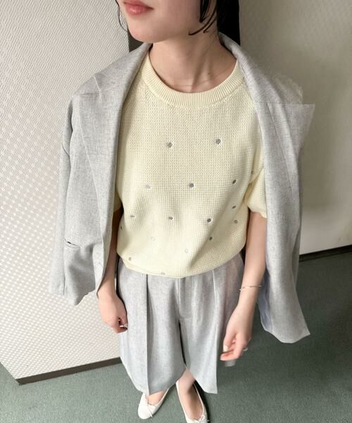 URBAN RESEARCH DOORS / アーバンリサーチ ドアーズ ニット・セーター | ラメドット刺繍ニット | 詳細15