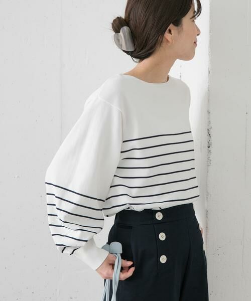 URBAN RESEARCH DOORS / アーバンリサーチ ドアーズ ニット・セーター | ウォッシャブルUVボーダーニット（ホワイト系その他）