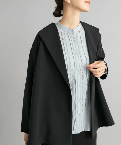 URBAN RESEARCH DOORS / アーバンリサーチ ドアーズ シャツ・ブラウス | フロントフリルスタンドカラーブラウス | 詳細1