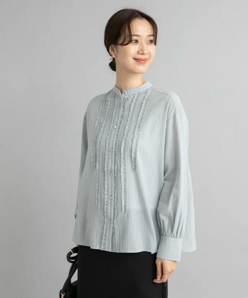 URBAN RESEARCH DOORS / アーバンリサーチ ドアーズ シャツ・ブラウス | フロントフリルスタンドカラーブラウス | 詳細12