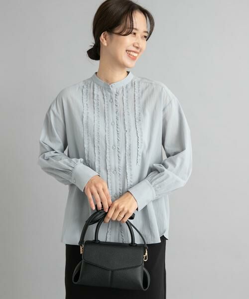 URBAN RESEARCH DOORS / アーバンリサーチ ドアーズ シャツ・ブラウス | フロントフリルスタンドカラーブラウス | 詳細13