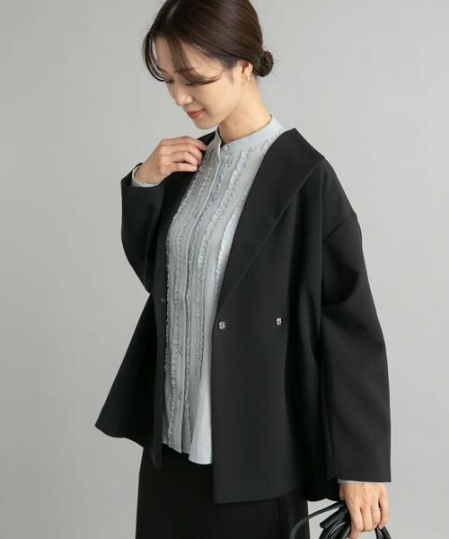 URBAN RESEARCH DOORS / アーバンリサーチ ドアーズ シャツ・ブラウス | フロントフリルスタンドカラーブラウス | 詳細3