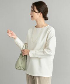 クルーネックプルオーバーブラウス