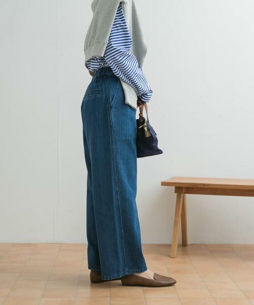 URBAN RESEARCH DOORS 2タックギャザーデニムパンツ新品 URBAN RESEARCH DOORS｜2タックギャザーデニムパンツ | Rakuten