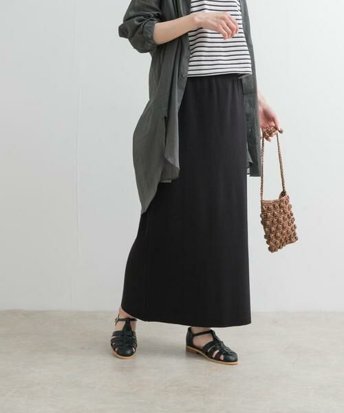URBAN RESEARCH DOORS / アーバンリサーチ ドアーズ スカート | リネン混ニットストレートスカート | 詳細1