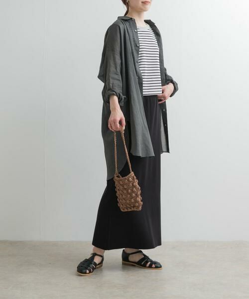 URBAN RESEARCH DOORS / アーバンリサーチ ドアーズ スカート | リネン混ニットストレートスカート | 詳細10