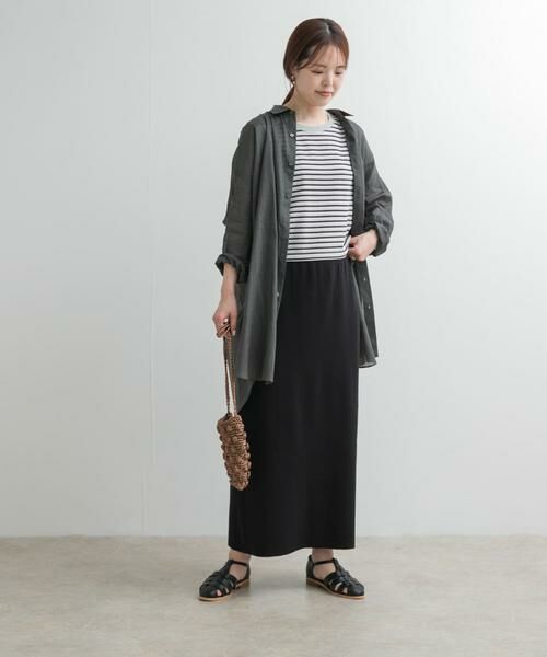 URBAN RESEARCH DOORS / アーバンリサーチ ドアーズ スカート | リネン混ニットストレートスカート | 詳細12