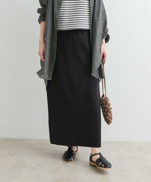 URBAN RESEARCH DOORS / アーバンリサーチ ドアーズ スカート | リネン混ニットストレートスカート | 詳細2