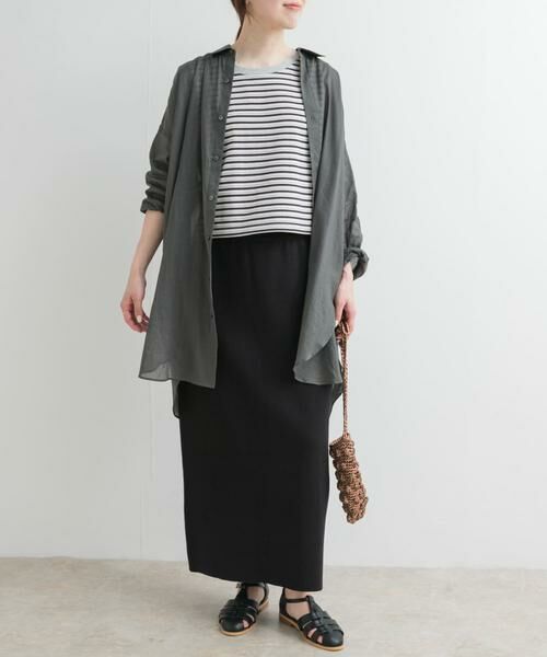 URBAN RESEARCH DOORS / アーバンリサーチ ドアーズ スカート | リネン混ニットストレートスカート | 詳細8