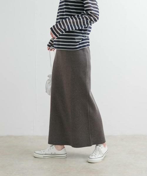 URBAN RESEARCH DOORS / アーバンリサーチ ドアーズ スカート | リネン混ニットストレートスカート | 詳細15