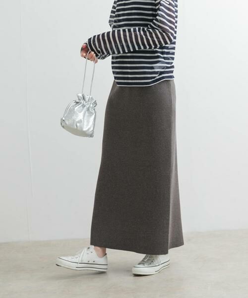 URBAN RESEARCH DOORS / アーバンリサーチ ドアーズ スカート | リネン混ニットストレートスカート | 詳細16