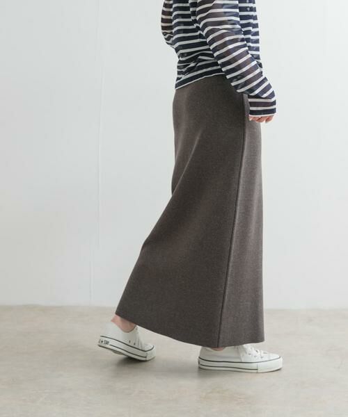 URBAN RESEARCH DOORS / アーバンリサーチ ドアーズ スカート | リネン混ニットストレートスカート | 詳細17