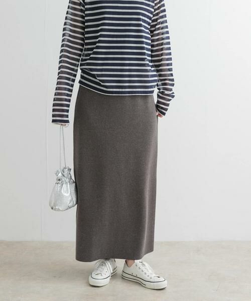 URBAN RESEARCH DOORS / アーバンリサーチ ドアーズ スカート | リネン混ニットストレートスカート | 詳細20