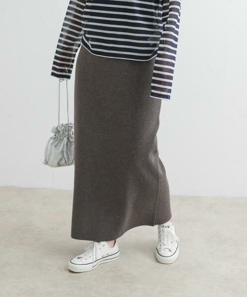 URBAN RESEARCH DOORS / アーバンリサーチ ドアーズ スカート | リネン混ニットストレートスカート | 詳細21