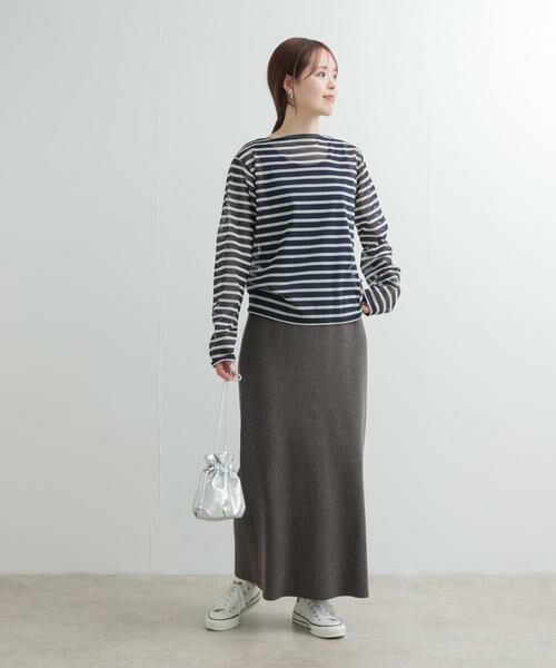 URBAN RESEARCH DOORS / アーバンリサーチ ドアーズ スカート | リネン混ニットストレートスカート | 詳細23