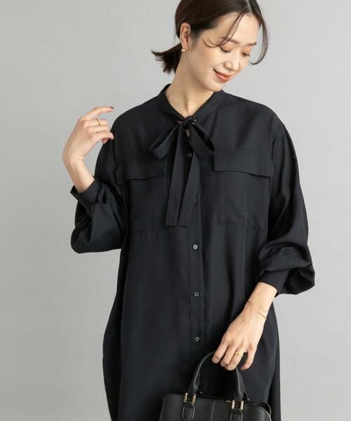 URBAN RESEARCH DOORS / アーバンリサーチ ドアーズ ワンピース | ボウタイワークシャツワンピース | 詳細1