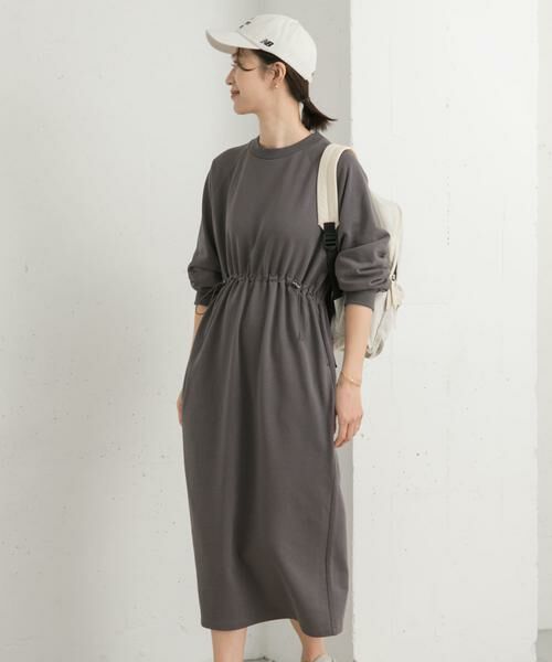URBAN RESEARCH DOORS / アーバンリサーチ ドアーズ ワンピース | ミニ裏毛ドロストワンピース | 詳細1