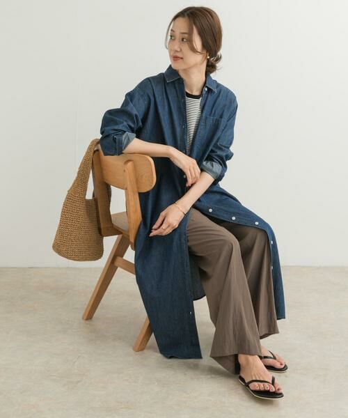 URBAN RESEARCH DOORS / アーバンリサーチ ドアーズ ワンピース | ライトコットンデニムシャツワンピース | 詳細2