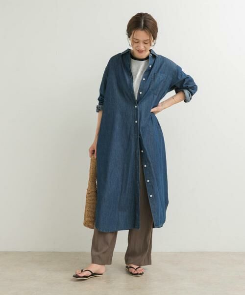 URBAN RESEARCH DOORS / アーバンリサーチ ドアーズ ワンピース | ライトコットンデニムシャツワンピース | 詳細4