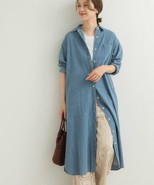 URBAN RESEARCH DOORS / アーバンリサーチ ドアーズ ワンピース | ライトコットンデニムシャツワンピース | 詳細15