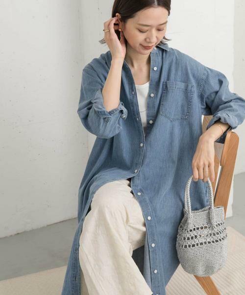 URBAN RESEARCH DOORS / アーバンリサーチ ドアーズ ワンピース | ライトコットンデニムシャツワンピース | 詳細18