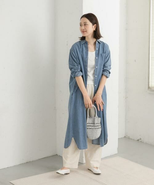 URBAN RESEARCH DOORS / アーバンリサーチ ドアーズ ワンピース | ライトコットンデニムシャツワンピース | 詳細19