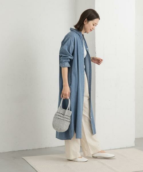 URBAN RESEARCH DOORS / アーバンリサーチ ドアーズ ワンピース | ライトコットンデニムシャツワンピース | 詳細20