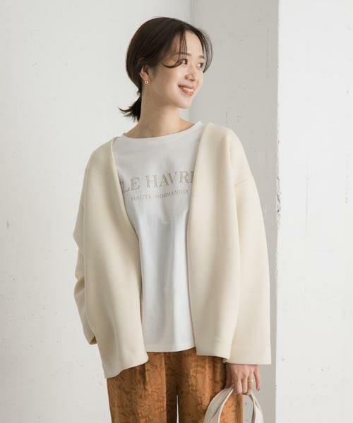 URBAN RESEARCH DOORS / アーバンリサーチ ドアーズ ノーカラージャケット | ダンボールニットノーカラージャケット | 詳細1