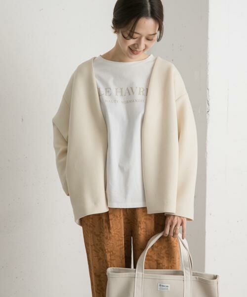 URBAN RESEARCH DOORS / アーバンリサーチ ドアーズ ノーカラージャケット | ダンボールニットノーカラージャケット | 詳細2