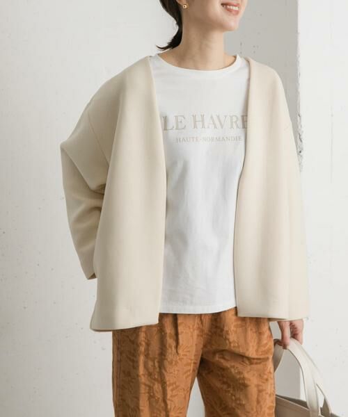 URBAN RESEARCH DOORS / アーバンリサーチ ドアーズ ノーカラージャケット | ダンボールニットノーカラージャケット | 詳細3