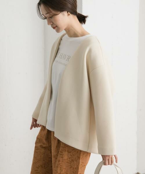 URBAN RESEARCH DOORS / アーバンリサーチ ドアーズ ノーカラージャケット | ダンボールニットノーカラージャケット | 詳細4