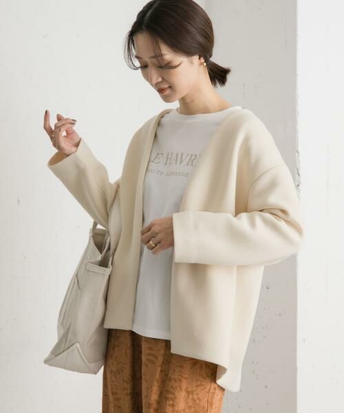 URBAN RESEARCH DOORS / アーバンリサーチ ドアーズ ノーカラージャケット | ダンボールニットノーカラージャケット | 詳細5