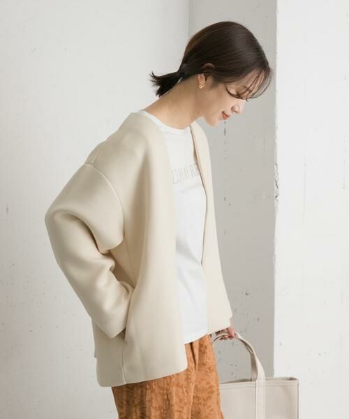 URBAN RESEARCH DOORS / アーバンリサーチ ドアーズ ノーカラージャケット | ダンボールニットノーカラージャケット | 詳細9