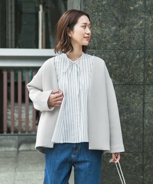 URBAN RESEARCH DOORS / アーバンリサーチ ドアーズ ノーカラージャケット | ダンボールニットノーカラージャケット | 詳細14